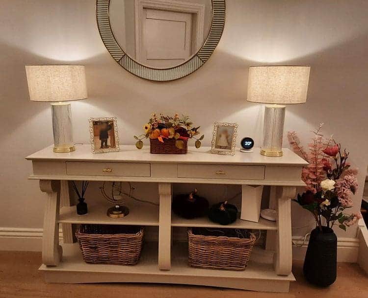 The Meath console table with a valance
