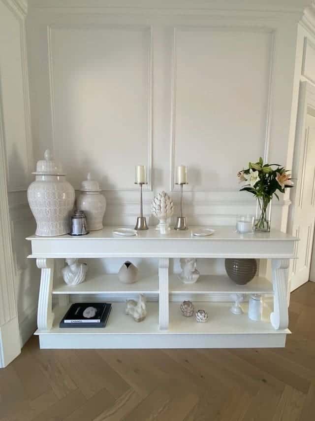 The Meath scroll leg console table