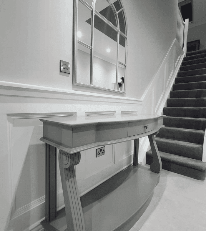 Curved console table
