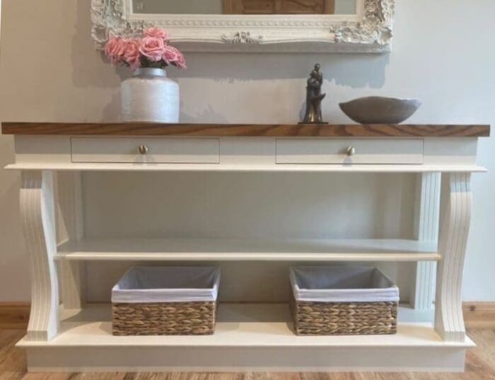 Walnut console table