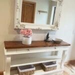Walnut table with storage