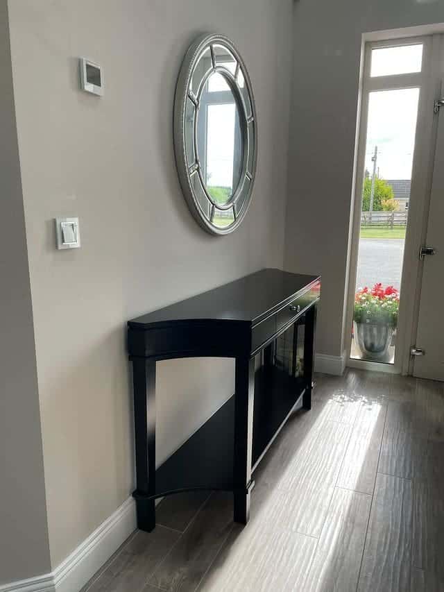 Shiny black console table