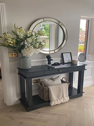 Black console table