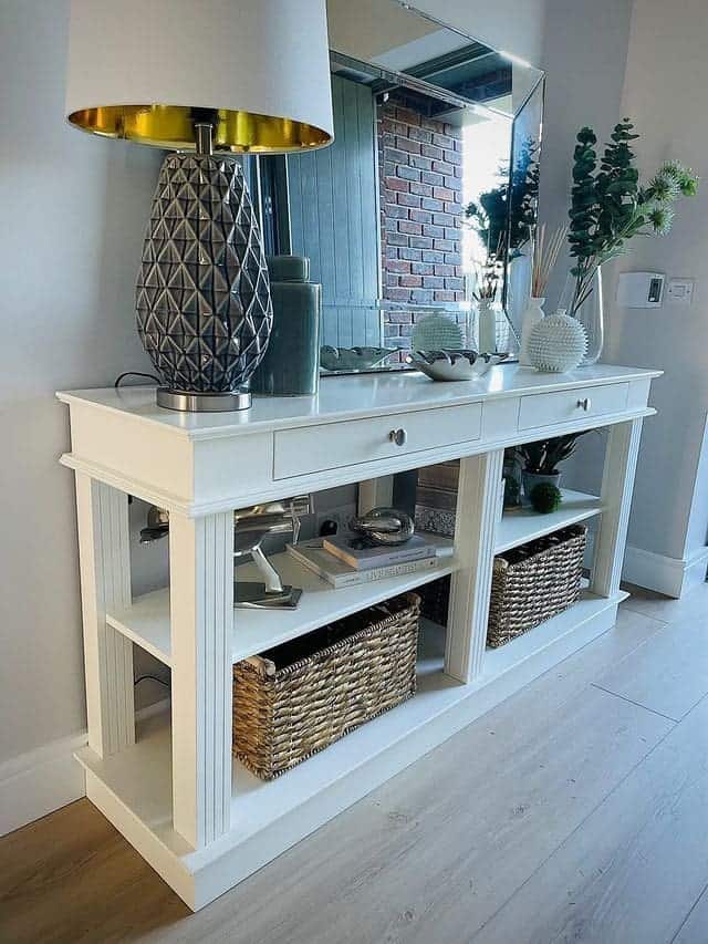 Large decorated console table