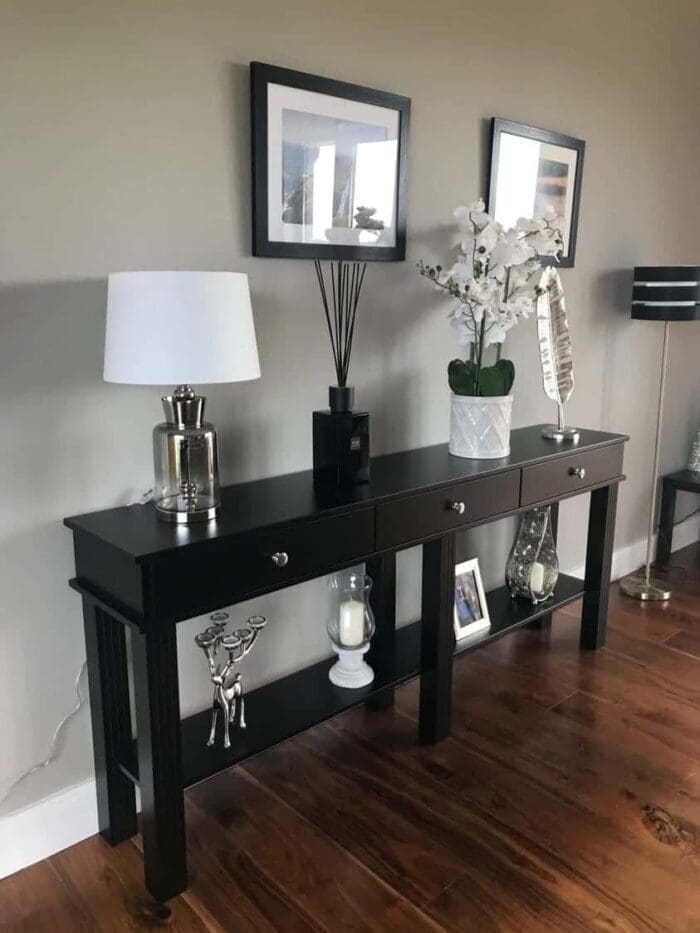 Modern black console table