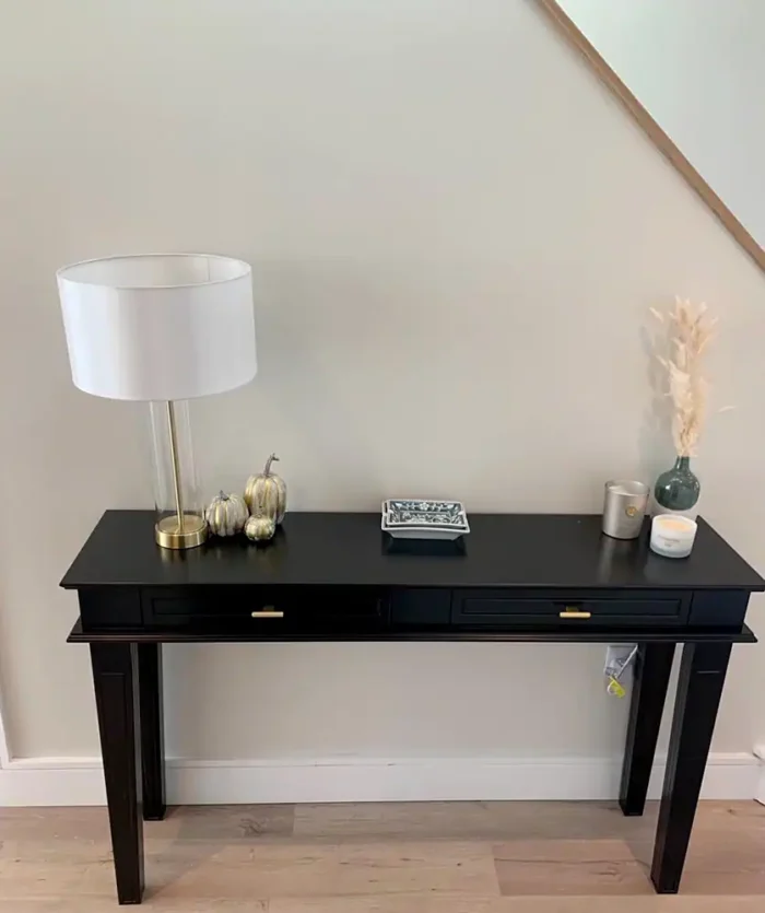 Small black console table