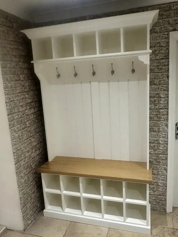 Mid-century modern coat and show storage unit