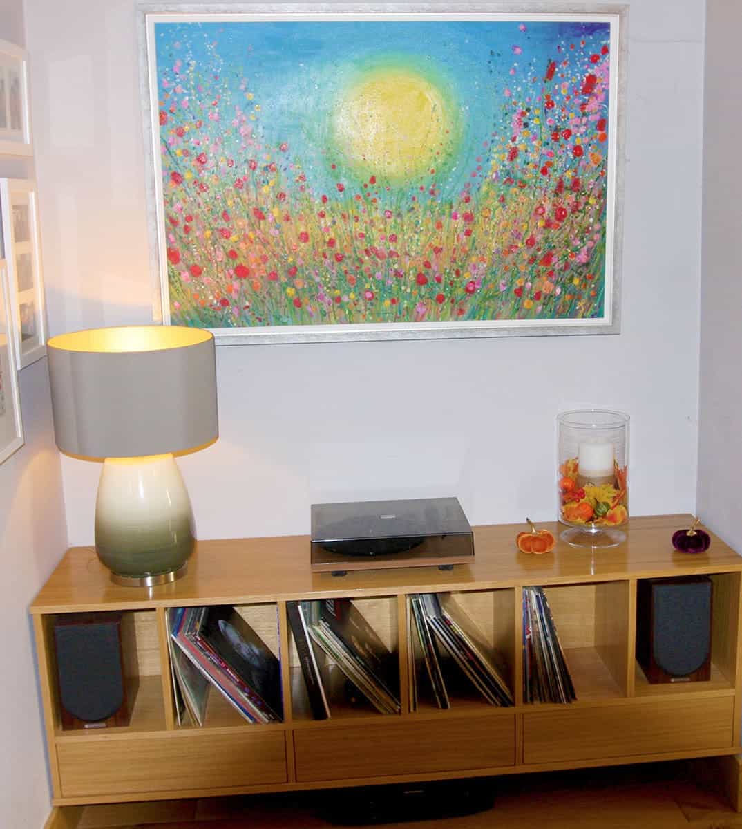 Oak record player cabinet