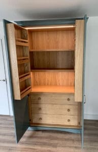 Backlit Oak kitchen unit