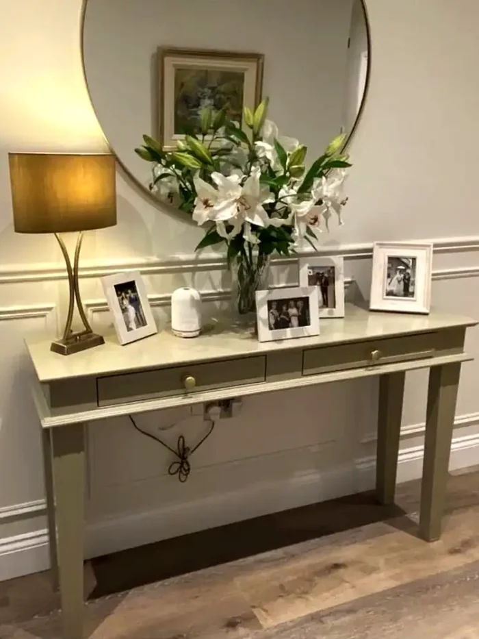 Grey console table