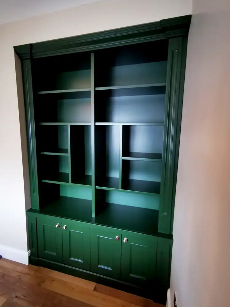 Green bookcase