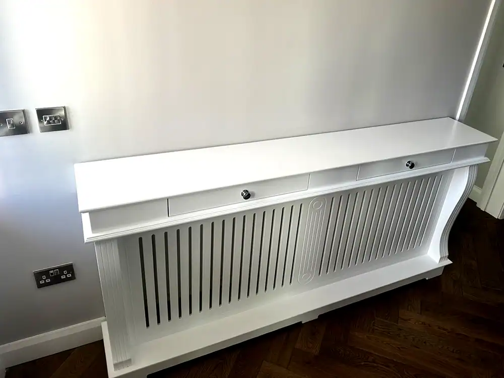 Radiator cover with drawers