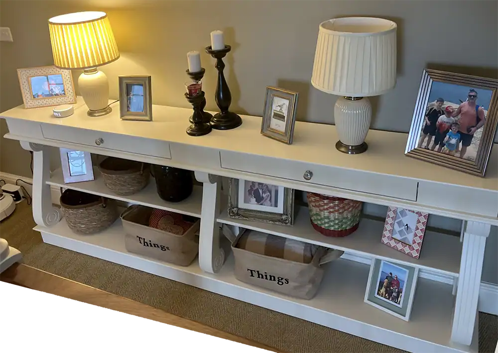 Large console table with storage