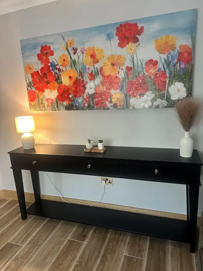 Black console table