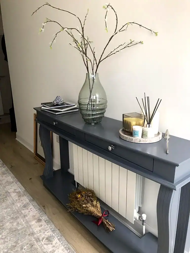 Console table over radiator