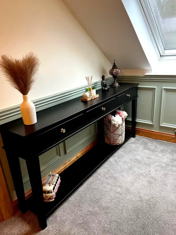 black console table