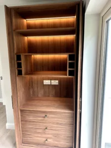 Walnut Cabinet with folding doors