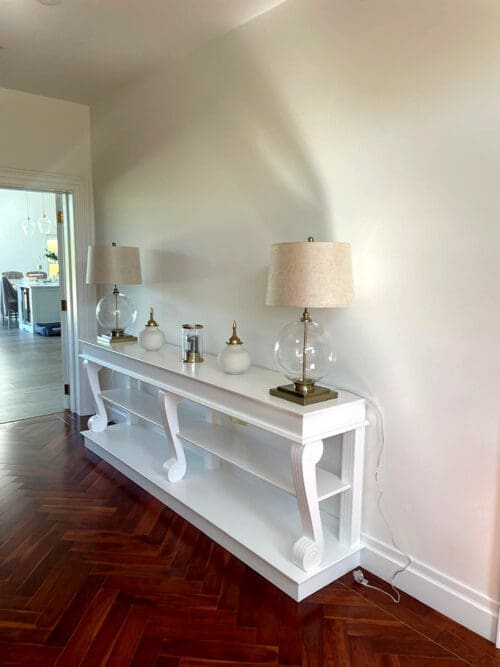 Console table in hallway
