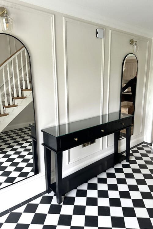 Long Black Hall Table with Storage