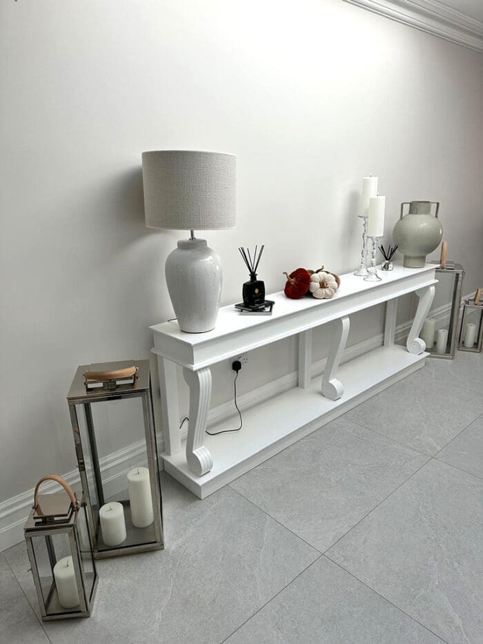 Large white console table
