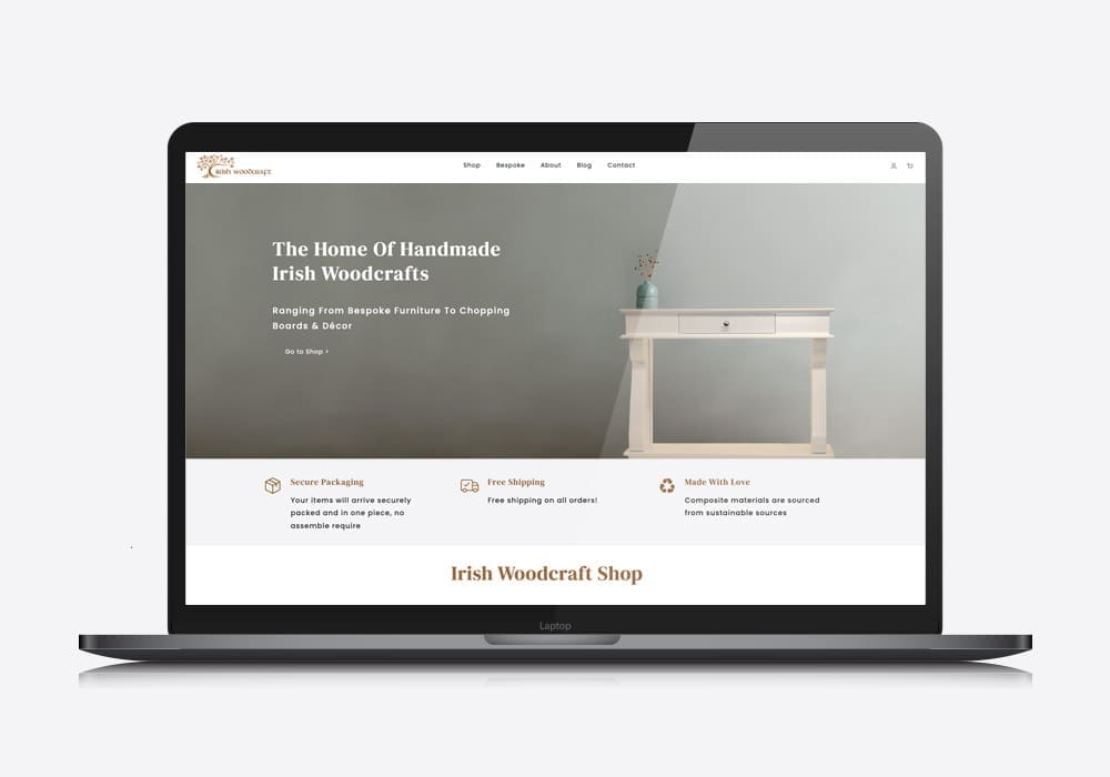 Home Handmade – Irish Woodcraft Online Shop Homepage Screenshot - Irish Woodcraft Online Shop