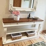 Walnut table with storage