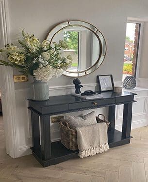 Black console table