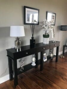 Modern black console table