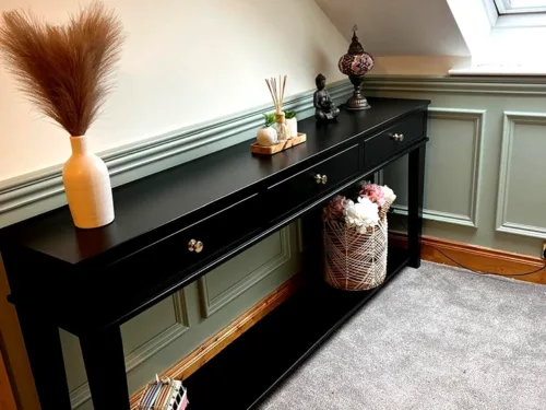 black console table