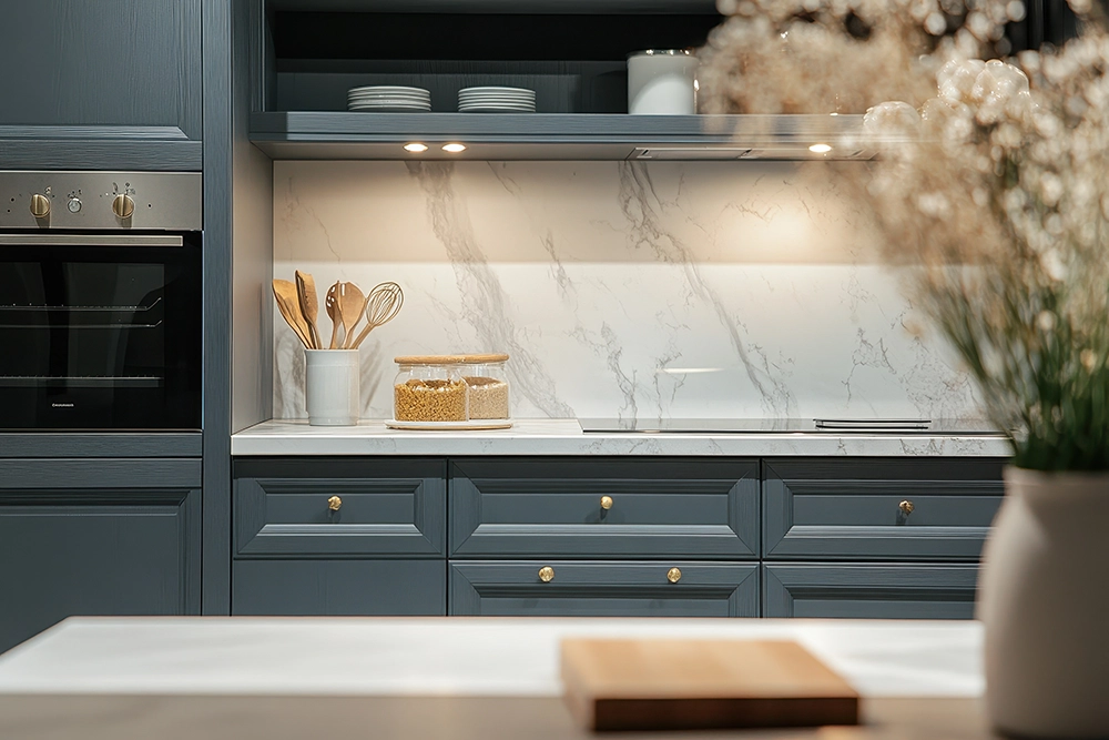 Blue Shaker Style Kitchen