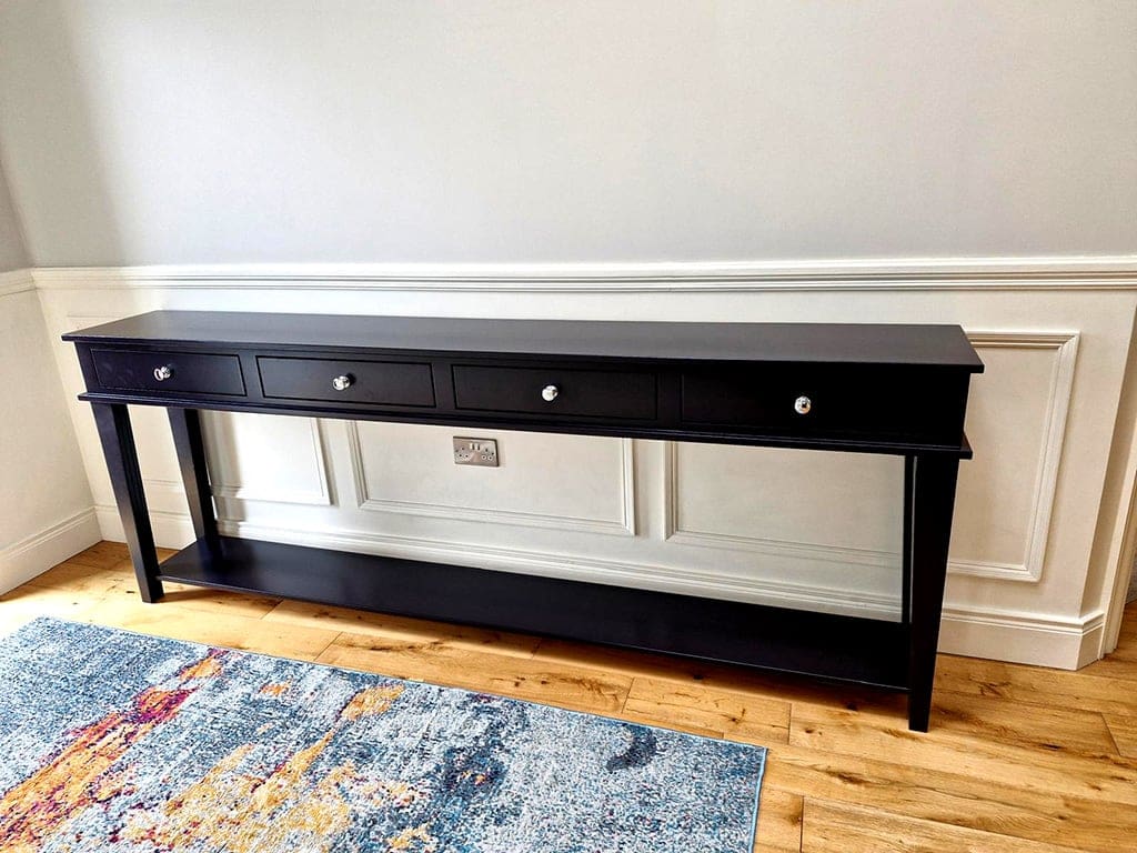 The Longford Long Black Console Table